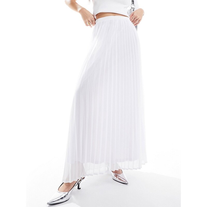 Falda larga blanca plisada de chifón de 4th & Reckless-Blanco
