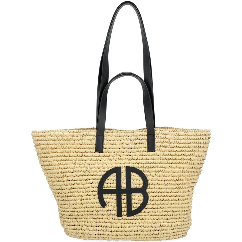 Anine Bing Bolso Tote Bag color natural con logotipo negro