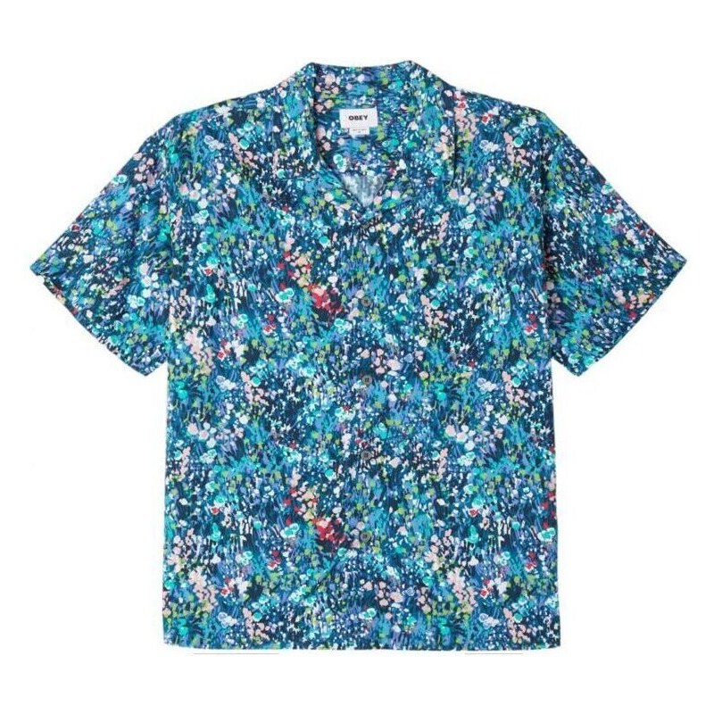 Obey Camisa manga larga Camisa The Garden Hombre Teal Blue Multi
