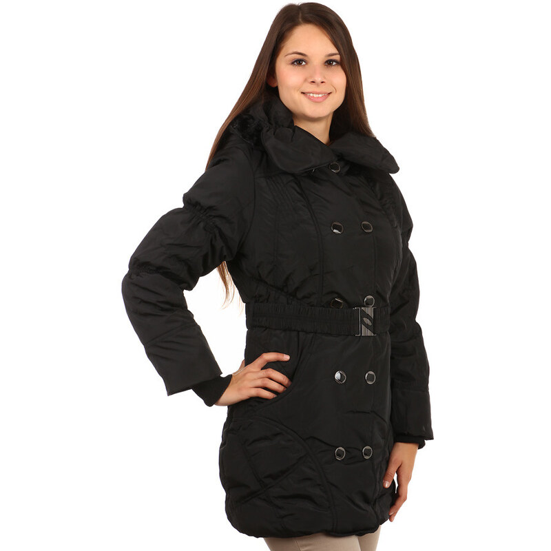 Glara Ladies winter quilted jacket with belt for plump