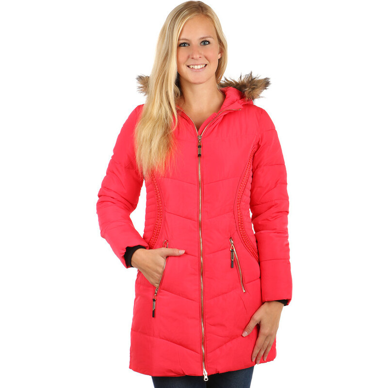 Glara Women's long quilted winter jacket with hood