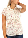Glara Women's cotton short-sleeved cotton blouse