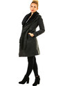 Glara Fleece coat with fur collar