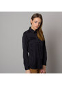 Willsoor Camisa de mujer en color negro con patrón suave 12529