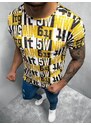 Camiseta de hombre de amarillo-negro OZONEE O/BL66