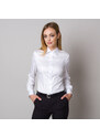 Willsoor Camisa blanca de mujer con botones de perlas 12909