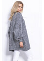 Glara Women's loose knitted wool cardigan