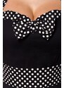 Glara Black retro dress with polka dots