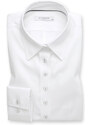 Willsoor Camisa clásica para mujer en color blanco con estampado liso 14818