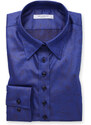 Willsoor Camisa Color Azul Oscuro Con Estampado De Flores Color Marron 14788