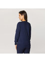 Willsoor Jersey de algodón color azul oscuro con cuello en V para mujer 15936