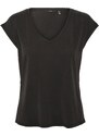 Camiseta Filli Básica de Mujer Vero Moda Cuello Pico Negro