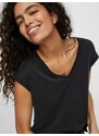 Camiseta Filli Básica de Mujer Vero Moda Cuello Pico Negro