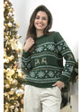Glara Warm sweater with Christmas motif