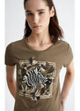 Liu Jo Tops y Camisetas Camiseta con estampado de cebra y strass