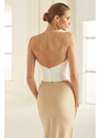 Bianco Evento Chiffon corset top for bride