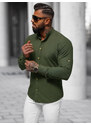 Camisa de hombre verde-oscura OZONEE O/V86