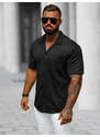 Camisa de hombre con manga corta negra OZONEE O/3C319