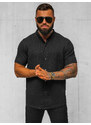 Camisa de hombre con manga corta negra OZONEE O/Y972T