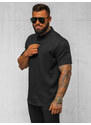Camisa de hombre con manga corta negra OZONEE O/Y972T