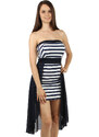 Glara Short striped dress with siding