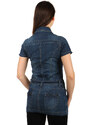 Glara Women's jeans short dress short sleeves